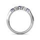 5 - Roena 3.40 mm Iolite and Diamond 5 Stone Wedding Band 