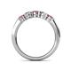 5 - Roena 3.40 mm Rhodolite Garnet and Diamond 5 Stone Wedding Band 