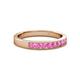 3 - Gania 2.40 mm Pink Sapphire 8 Stone Wedding Band 