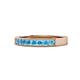 1 - Gania 2.40 mm Blue Topaz 8 Stone Wedding Band 