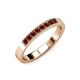 4 - Gania 2.40 mm Red Garnet 8 Stone Wedding Band 