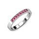 4 - Gania 2.40 mm Rhodolite Garnet 8 Stone Wedding Band 