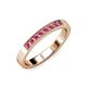4 - Gania 2.40 mm Rhodolite Garnet 8 Stone Wedding Band 