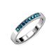 4 - Gania 2.40 mm Blue Diamond 8 Stone Wedding Band 
