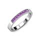 4 - Gania 2.40 mm Amethyst 8 Stone Wedding Band 