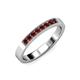 4 - Gania 2.40 mm Red Garnet 8 Stone Wedding Band 