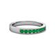 3 - Gania 2.40 mm Emerald 8 Stone Wedding Band 