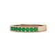 1 - Gania 2.40 mm Emerald 8 Stone Wedding Band 