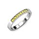 4 - Gania 2.40 mm Yellow Diamond 8 Stone Wedding Band 