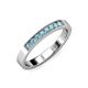 4 - Gania 2.40 mm Aquamarine 8 Stone Wedding Band 