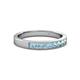 3 - Gania 2.40 mm Aquamarine 8 Stone Wedding Band 