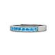 1 - Gania 2.40 mm Blue Topaz 8 Stone Wedding Band 
