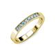 3 - Gania 2.40 mm Aquamarine and Diamond 8 Stone Wedding Band 