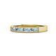 1 - Gania 2.40 mm Aquamarine and Diamond 8 Stone Wedding Band 