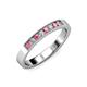 3 - Gania 2.40 mm Pink Tourmaline and Diamond 8 Stone Wedding Band 