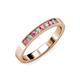3 - Gania 2.40 mm Pink Tourmaline and Diamond 8 Stone Wedding Band 