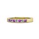 1 - Gania 2.40 mm Amethyst and Diamond 8 Stone Wedding Band 
