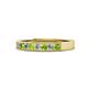 1 - Gania 2.40 mm Peridot and Diamond 8 Stone Wedding Band 