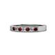 1 - Gania 2.40 mm Red Garnet and Diamond 8 Stone Wedding Band 