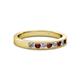 2 - Gania 2.40 mm Red Garnet and Diamond 8 Stone Wedding Band 