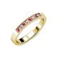 3 - Gania 2.40 mm Rhodolite Garnet and Diamond 8 Stone Wedding Band 