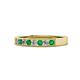 1 - Gania 2.40 mm Emerald and Diamond 8 Stone Wedding Band 