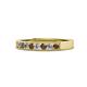 1 - Gania 2.40 mm Smoky Quartz and Diamond 8 Stone Wedding Band 