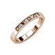 3 - Gania 2.40 mm Smoky Quartz and Diamond 8 Stone Wedding Band 