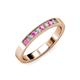 3 - Gania 2.40 mm Pink Sapphire and Diamond 8 Stone Wedding Band 