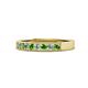1 - Gania 2.40 mm Green Garnet and Diamond 8 Stone Wedding Band 