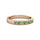 2 - Gania 2.40 mm Green Garnet and Diamond 8 Stone Wedding Band 