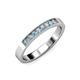 3 - Gania 2.40 mm Aquamarine and Diamond 8 Stone Wedding Band 