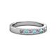 2 - Gania 2.40 mm Aquamarine and Diamond 8 Stone Wedding Band 