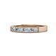 1 - Gania 2.40 mm Aquamarine and Diamond 8 Stone Wedding Band 