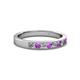 2 - Gania 2.40 mm Amethyst and Diamond 8 Stone Wedding Band 