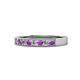 1 - Gania 2.40 mm Amethyst and Diamond 8 Stone Wedding Band 