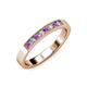 3 - Gania 2.40 mm Amethyst and Diamond 8 Stone Wedding Band 