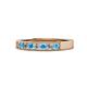 1 - Gania 2.40 mm Blue Topaz and Diamond 8 Stone Wedding Band 
