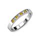 3 - Gania 2.40 mm Citrine and Diamond 8 Stone Wedding Band 