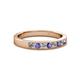 2 - Gania 2.40 mm Iolite and Diamond 8 Stone Wedding Band 