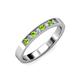 3 - Gania 2.40 mm Peridot and Diamond 8 Stone Wedding Band 