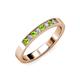 3 - Gania 2.40 mm Peridot and Diamond 8 Stone Wedding Band 