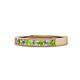 1 - Gania 2.40 mm Peridot and Diamond 8 Stone Wedding Band 