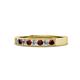 1 - Gania 2.40 mm Red Garnet and Diamond 8 Stone Wedding Band 