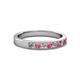 2 - Gania 2.40 mm Rhodolite Garnet and Diamond 8 Stone Wedding Band 