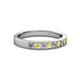 2 - Gania 2.40 mm Yellow Sapphire and Diamond 8 Stone Wedding Band 