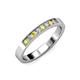 3 - Gania 2.40 mm Yellow and White Diamond 8 Stone Wedding Band 