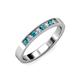 3 - Gania 2.40 mm London Blue Topaz and Diamond 8 Stone Wedding Band 