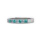1 - Gania 2.40 mm London Blue Topaz and Diamond 8 Stone Wedding Band 