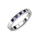 3 - Gania 2.40 mm Blue Sapphire and Diamond 8 Stone Wedding Band 